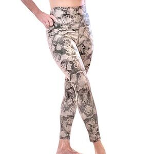 EVCR Sofia Mauve & Black Snake Skin Leggings Size S